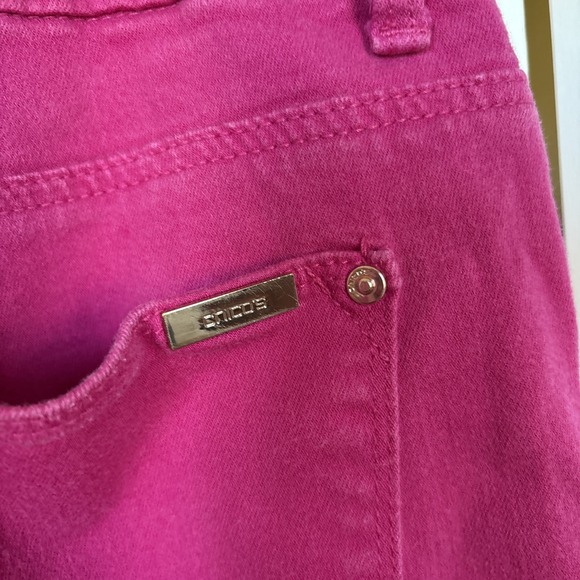 Chicos Pink So Slimming Girlfriend Slim Leg Crop Pants Stretch Szie 2.5. US Sz14 - Picture 6 of 7